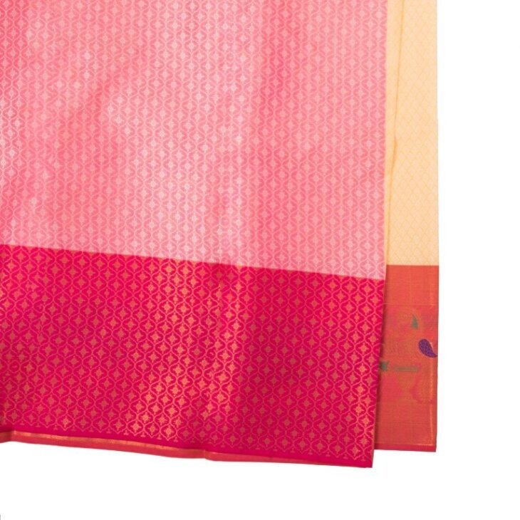 off-white cotton silk saree - Image 3