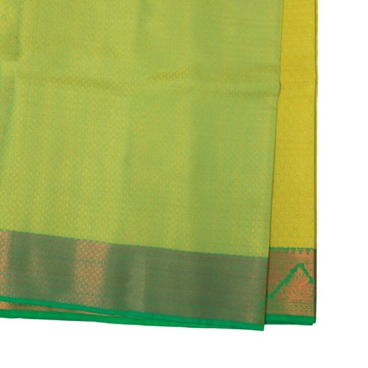 mustard yellow cotton-silk saree - Image 2