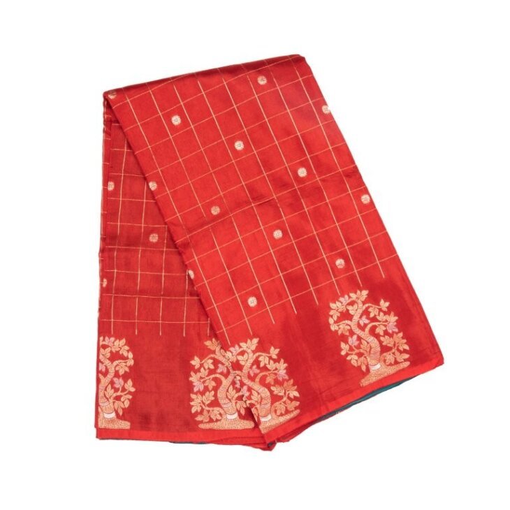 red art silk saree