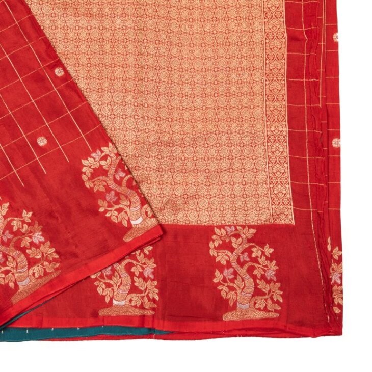 red art silk saree - Image 3