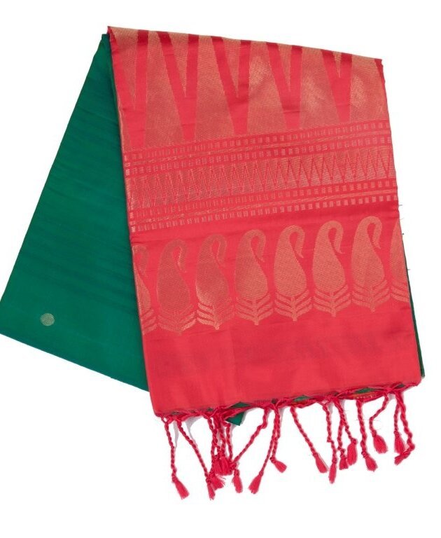 peacock green pure silk