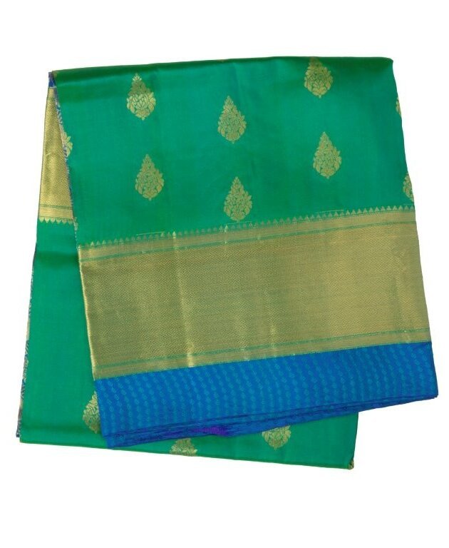 peacock green pure silk