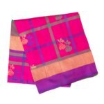 pink checks pure silk