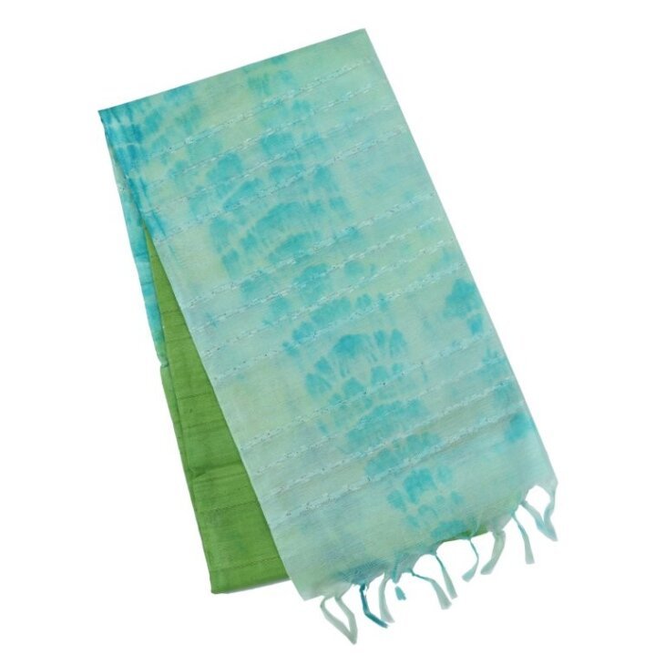 parrot green art silk