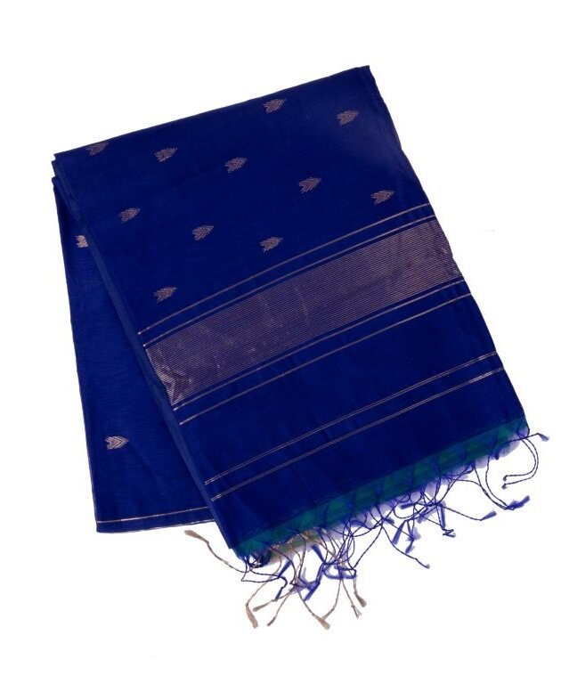 dark blue maheshwari silk