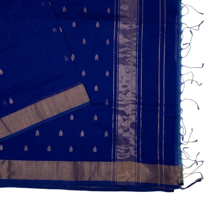 dark blue maheshwari silk - Image 2