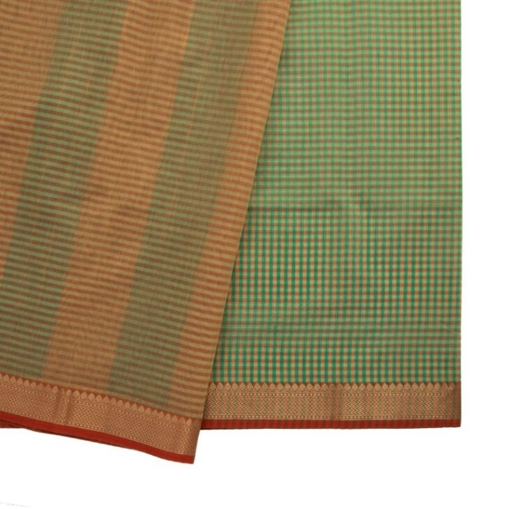 green checks maheshwari silk - Image 3